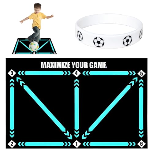SMTelegance 1 stück Fussball Matte mit 1 stück Fußballarmband, Fussballmatte Training Fußballmatte Fussball Matte Training Fussball Matte Ballkontrolle, Geschenke für Fußballliebhaber.