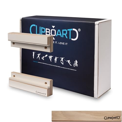 Clipboart® Standard Wandhalterung - Halterung - Snowboard - Wakeboard - Kiteboard - Balanceboard - Wakeskate - Longboard - 360° Wandbefestigung (Eiche)