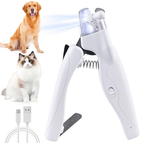 Sporgo Krallenschere für Hunde: Nagelknipser mit Led Licht für Hunde Katzen, 2 in 1 Nagelschere und Krallenschleifer, Krallenschneider für Hunde mit Nagelfeile, für Kleine Mittlere Hunde und Katzen