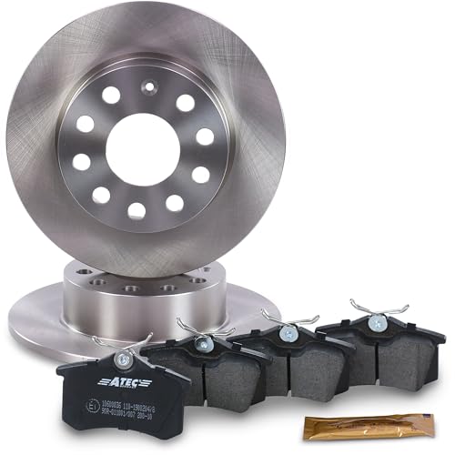 BESTPRICE Bremsenset Hinterachse inkl. Bremsscheiben Ø 253 mm Voll + Bremsbeläge hinten