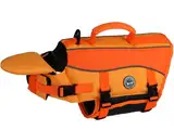 VIVAGLORY Hunde Schwimmweste mit abnehmbarem Frontauftrieb, Rettungsweste mit Reflektierenden Besätzen & Zusätzliche Polsterung zum Schwimmen & Bootfahren Dunkelorange S