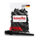 Karella Profi Dartspitzen Keypoint-Special, Made in Germany, 1000 Stück, 2BA Gewinde, extrem formstabile Softdart „Ersatzspitzen“ aus Spezialkunststoff, Soft Tips, in schwarz, rot, blau, weiß