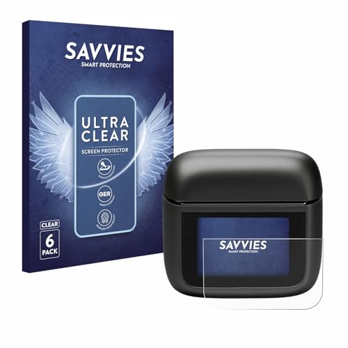 Savvies 6 Stück Schutzfolie für JBL Tour Pro 3 Displayschutz-Folie Ultra-Transparent