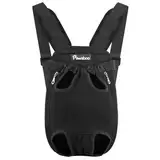 Haustier Rucksack Hund Tragetasche, Verstellbar Beinen heraus Rucksäcke Haustier, Atmungsaktiv für Klein Mittler Hunde Katzen Welpen M, Schwarz