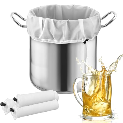 oruola 3 Stücke Passiertuch Wiederverwendbar,Filtertuch,Seihtuch,Siebbeutel Groß,Filter Braubeutel für Heimbrauen,Nylon Mulltuch Küche,Brühbeutel Filter für Bier,Wein,Saft,Koffee
