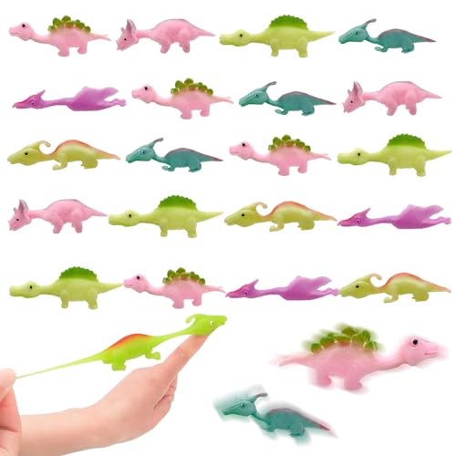 20 Stück Schleuder Dinosaurier Spielzeug,Elastischer Fliegender Finger-Dinosaurier,Slingshot Dinosaur Finger Toys,Dino Pädagogisches Spielzeug,Dinosaurier Party Mitgebsel für Kinder Jungen Mädchen