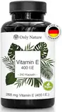 NEU: Vitamin E Kapseln – 240 vegane Kapseln – 268 mg (400 IE) – Made in Germany & Laborgeprüft – Vitamin E hochdosiert – Tocotrienol - Natürlich & 100% Vegan