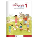 Das Übungsheft Deutsch 1: Erstes Lese- und Schreibtraining – Lernheft für 1. Klasse Deutsch, Rechtschreibung trainieren in der Grundschule, inkl. Lösungsheft und Sticker