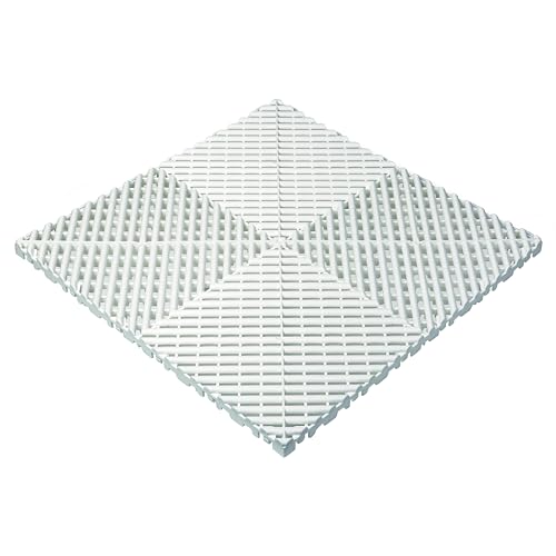 Floor Brothers Klickfliesen für Werkstatt Garage Messen Halle Showroom | Bodenfliesen in 39,5x39,5cm (Weiß)