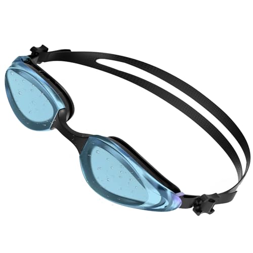 RISEOFLE Schwimmbrille für Herren/Damen, Schwimmbrille Erwachsene, UV-Schutz, Anti-Beschlag, Verstellbar Gurt Komfort Schwimmbrille - Schwarz unpolarisiert