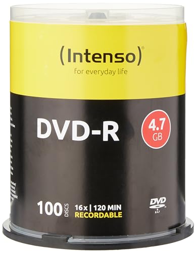 Intenso DVD-R 16x Speed 4,7GB (100er Spindel DVD-Rohlinge)