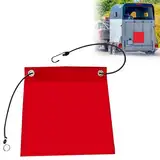 Rote Warnflagge, 30x30cm Warnfahne Rote Fahne Überlänge mit Seil, Rote Fahne Anhänger Warnflaggen, für Transport Fahrradanhänger Boot Auto Flagge Rote mit Gummiseil Eisenschnalle