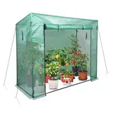 Eikuavons Gewächshaus,Gartenhäuschen 200*80*170cm Pflanzenhaus,140g PE-Plane,Wetterfest,Treibhaus mit Tür,für Garten oder Balkon