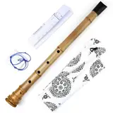 Traditionelles Musikinstrument, D-Taste, 5 Löcher, Shakuhachi D/E-Taste, Musikinstrumente, Bambusflöte mit Wurzel, Holzblasinstrument (1,8 D-Taste)