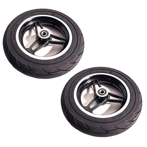 Generisch 10 Zoll Rollstuhl Vorderrad, 10x2,125 Solid Gummireifen, Ersatzrad Baugruppe für Elektrorollstühle, Aluminium Nabe, Lager: 12 mm