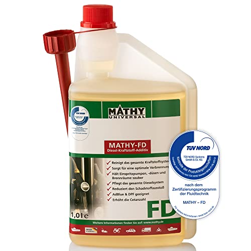 MATHY-FD Diesel-Pflege-Kraftstoffadditiv (1,0 l) – hochwirksamer Diesel Systemreiniger - Kraftstoffstabilisator - Diesel Additiv - stetige Reinigung