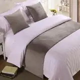 QRGMKL Premium Samt Bettläufer Tagesdecke, weich kein verblassender Bettschal Läufer für Schlafzimmer Hochzeitszimmer Home Hotel Bettwäsche Dekorationen-Light Gray||260X50cm for 2m Bed