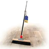 Novaliv Saalbesen 40 cm mit Stiel Borsten Kunstborsten Besen fein mit stiel Ideal als Werkstattbesen Hallenbesen Industriebesen Hausbesen Kehrbesen Zimmerbesen Haarbesen Terassenbesen Besen weich