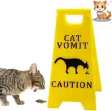 Katzen Kotzschild, 10cm Lustige Gag Katzen Hunde Kotz Warnschilder, Cat Dog Vomit Sign, Katzen Hunde Kotz Hof Schild, Prank Geschenk Für Katzen Hundeliebhaber (Katze)