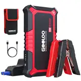 GOOLOO Auto Starthilfe Powerbank, 2000A Supersafe Booster Auto Starthilfe mid Intelligentes Starthilfekabel/LED/USB Ausgänge, 12V Tragbare Starthilfe Auto für 8.0L Benzin und 6.0L Diesel