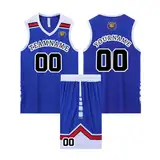 Fußballtrikot, personalisierbar, Teamnamennummer, Sportshirt, personalisierbar, Futbol-Logo, Trikots für Kinder, Herren, Jungen, Jugendliche, 4-blau, S