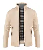 GLESTORE Pullover & Strickjacken Für Herren Jacken Cardigan Herren Fleecejacke Trachtenjacke Herren Khaki L