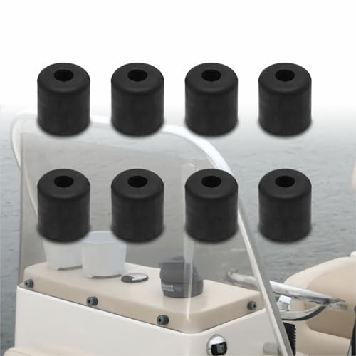 HWIMARINE Windschutzscheiben-Stoßstangen für Boote, 2,5 cm, gewölbt, Gummi, für Boot, Marine, Angeln, Yacht, Hardware, 8 Stück