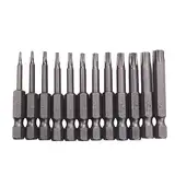 12 Stück Magnetisch Torx Bit Set, 1/4" Torx Schraubendreher Bit Set, T5-T40 50mm Lang Sechskant Schaft S2 StahlStern Kopf Schraubenzieher Bit Satz