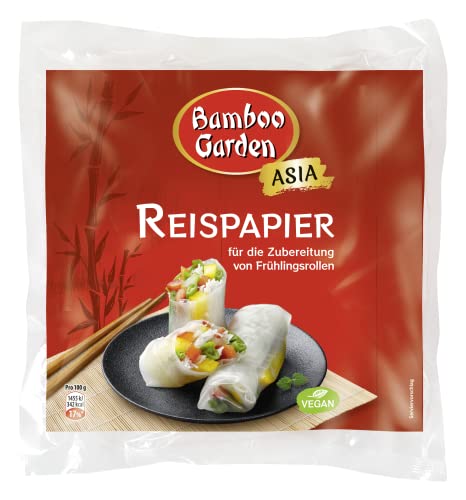 Bamboo Garden, Reispapier, für die Zubereitung von Frühlings- und Sommerrollen, Vegan, 1 x 150 g