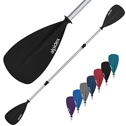ALPIDEX 2 in 1 Paddel SUP Kajak Verstellbar Leicht Doppelpaddel Teleskoppaddel 160-207cm Aluminium Stechpaddel Stand Up Paddle Board Kajakfahren, Farbe:schwarz