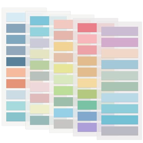 1000 Stück Haftstreifen, 5 Stile Sticky Notes Klebezettel Klein Haftmarker Index Tabs Haftnotizen Pastell Pagemarker Selbstklebend für Büro Schule Seitenmarkierung (Mehrfarbig)