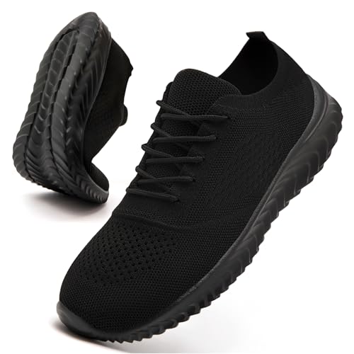 IVQDZL Sneaker Damen Laufschuhe Turnschuhe Sportschuhe Hallenschuhe Leichte Schuhe Walkingschuhe Joggingschuhe Freizeitschuhe Straßenlaufschuhe Schwarz 38 EU