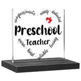 DSF430 Dankeschön-Geschenk für Vorschullehrer, Schulteam, Büro, Kollegen, Mitarbeiter, Wertschätzungsgeschenk, Schreibtisch-Dekor-Schild für Vorschullehrer, Geschenk für Vorschullehrer, Geschenk für