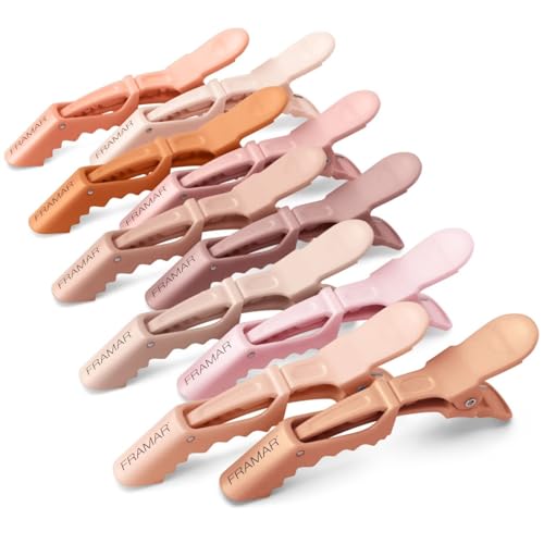 FRAMAR Neutrale Haarklammern Friseurbedarf - Haarklammer Damen, Haarclips Damen, Haarspangen Damen, Haarspange, Haarschmuck Damen, Hair Clip, Hair Clips For Women, Abteilklammern Friseur, Spangen – 10