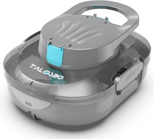 TALOSBO Pleco S1 Poolroboter mit 80 Min Automatisch Reinigungszeit, Poolsauger Akku mit Dual-Motoren, 2,5 Stunden Ladezeit, Kompakter und Leichter Poolreiniger für Oberirdische Pools