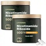 NAD+-Ergänzung Mit Nicotinamid-Ribosid, NAD Nicotinamid-Ribosid-Resveratrol 900 Mg, Oder Liposomale NAD-Ergänzungsalternative, Für Anti-Aging, Energie, Konzentration – 80 Kapseln (2 Stück)