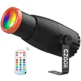Pinspot LED Licht, Czgor 18W RGBW 4 in 1 LED Pinspot Punktstrahler mit Fernbedienung und Lichtleitersäule, Weicher Gemütlicher Effekt Helles Bühnenlicht für Spiegelball DJ Disco Party Club
