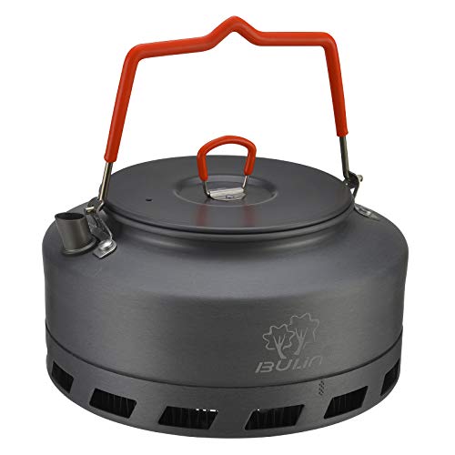 Bulin Wasserkessel Camping Outdoor Kochen Ausrüstung Leicht Faltbar,Wasserkocher Sammelt Wärmering Design,Langlebig Alu Pfanne kaffeekanne Teekanne Tragetasche (1.6 L)