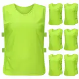 PTJJXA 6 Stück Leibchen Fußball Set, Sport Trikot Leibche 62x65 cm, Atmungsaktiv mit Mesh Trainingsleibchen Erwachsene xl Geeignet für 170-200cm Höhe Herren Damen, Basketball Trainingsweste (Grün)