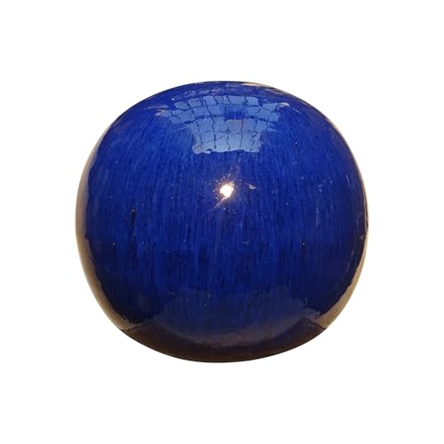TucanoHamburg Kugel glasiert in Blau 16cm, frostfest!
