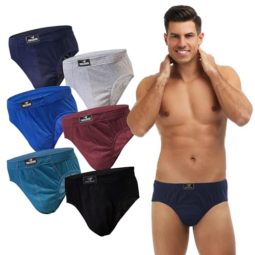 SGS Slip Herren Unterhosen Männer Baumwolle 6er oder 12er Pack atmungsaktive Unterwäsche Herren von S bis 6XL für Alltag oder Sport.