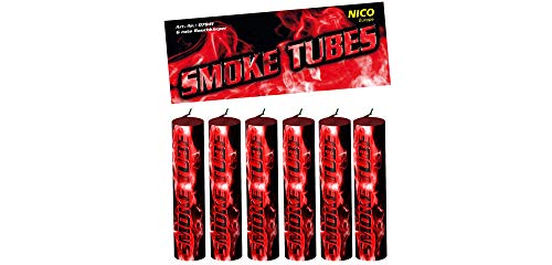 Nico 6X Smoke Tube Rauchfackeln Rauchbomben Rauchgenerator Raucherzeuger Rauchtopf (rot)