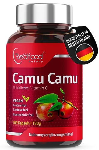 Camu Camu Extrakt 600mg natürliches Vitamin C Hochdosiert XXL Dose 250 vegane Kapseln laborgeprüft und produziert in Deutschland