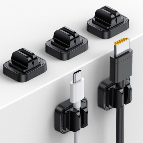 Lamicall 5 Stück Kabelclips Kabelhalter, Kabel Organizer - Verstellbare Kabel Management Halter für Schreibtisch, Netzkabel, Mikro Kabel, USB C Ladekabel, HDMI Kabel, Audiokabel, Ladekabeln usw.