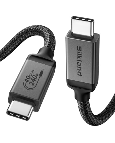 Silkland 40Gbps USB4 für Thunderbolt 4 Kabel 3m, USBC Kabel 8K@60Hz 4K@144Hz HDR, 240W 48V 5A PD3.1 USBC für Thunderbolt 5 Kabel 3M für MacBook, PSSD, Dock, iPad, iPhone 16/15, Monitor, VR Set