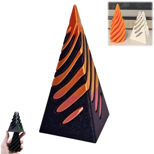 Unmögliche Pyramiden-Durchgangsskulptur 3D-gedruckte Pyramide, rotierende Spiralkegel-Zappelspielzeug, Durchgangspyramide, Zappelspielzeug, Zappelspielzeug, Stressabbauspielzeug für Erwachsene (#1)