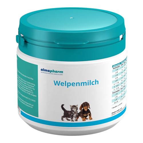 almapharm Welpenmilch | 250 g | Muttermilchersatz für Hunde- und Katzenwelpen | Nach dem Vorbild der Natur | Zur mutterlosen Aufzucht und zur Beifütterung | Ausgewählte Zutaten