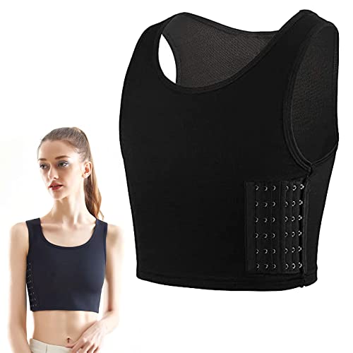 Tomboy Brust binder Unterwäsche Tanktops Bandage Trans Breathable Side Haken Bustier BH Damen Korsett Sport BH Tank Tops Atmungsaktiv Korsetts Kurz Tomboy Kurzer Chest Binder Top für Damen, M