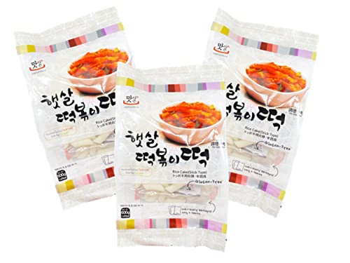 Topokki Reiskuchen Dreierpack - Korean Rice Cake Stick Type Pouch - Tteokbokki koreanische Reiskuchen in Stangen - OG ASIA - 3x 600g