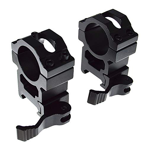 FIRECLUB 2pcs Quick Release Scope Rings Mounts Picatinny 1 Inch 25.4mm Diameter 20mm Weaver